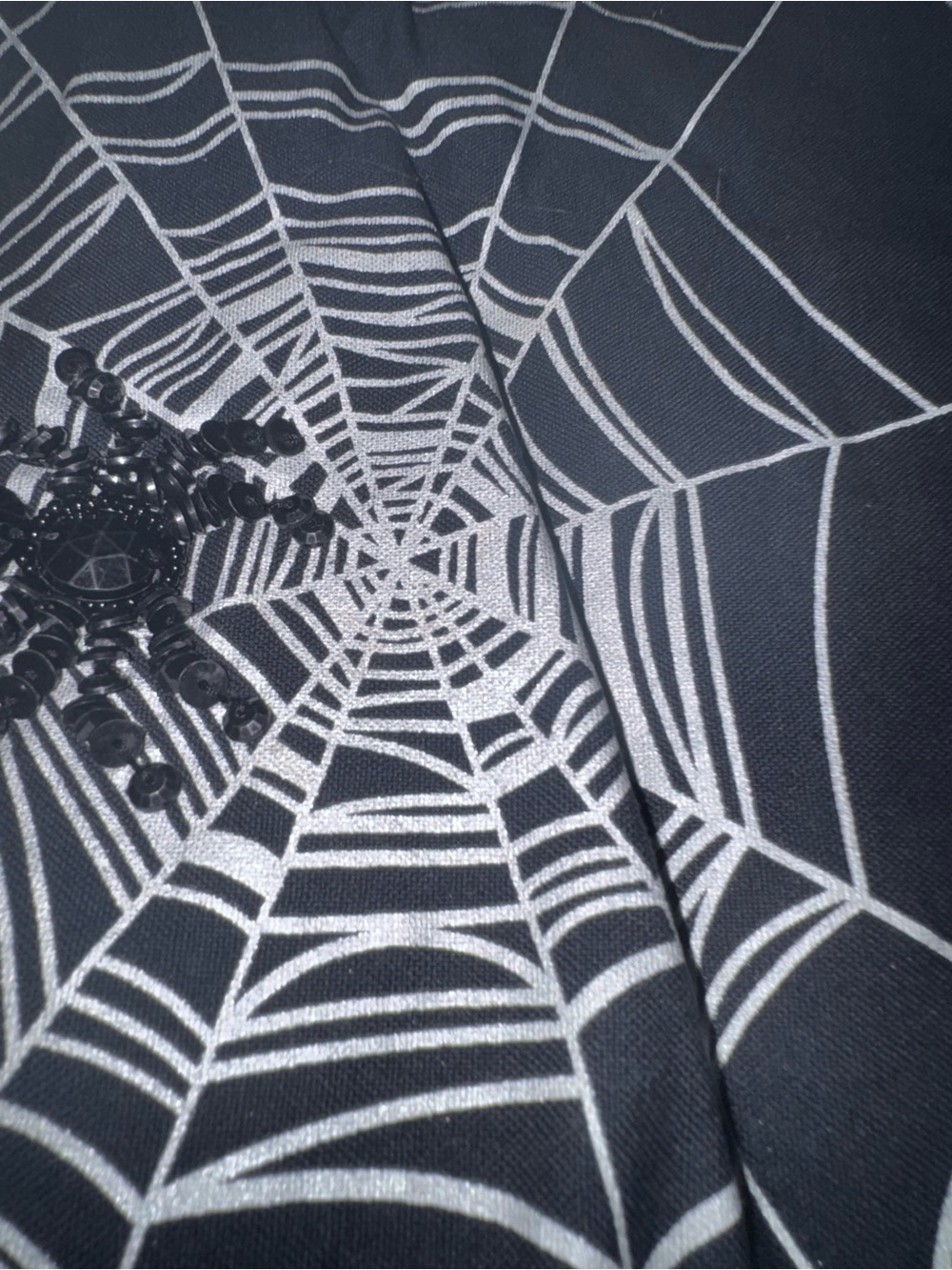 Pottery Barn Black Classy and Chic Spiderweb Halloween Table Runner